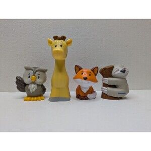 Fisher-Price Little People Animal Lot x4 Giraffe Owl Fox Sloth Zoo Jungle Forest